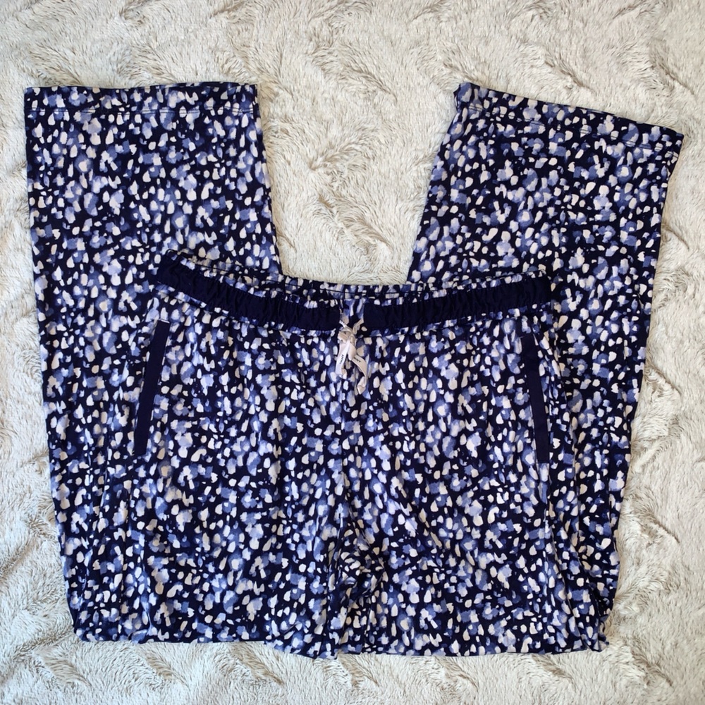DKNY Purple and White Printed Pajama Pants